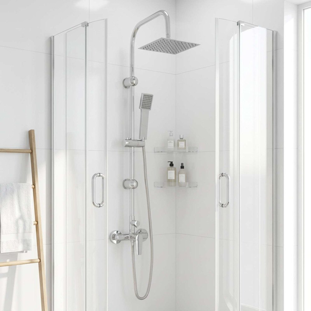 vidaXL Duschsystem Krom Rostfritt stål 21 x 48 x 112 cm