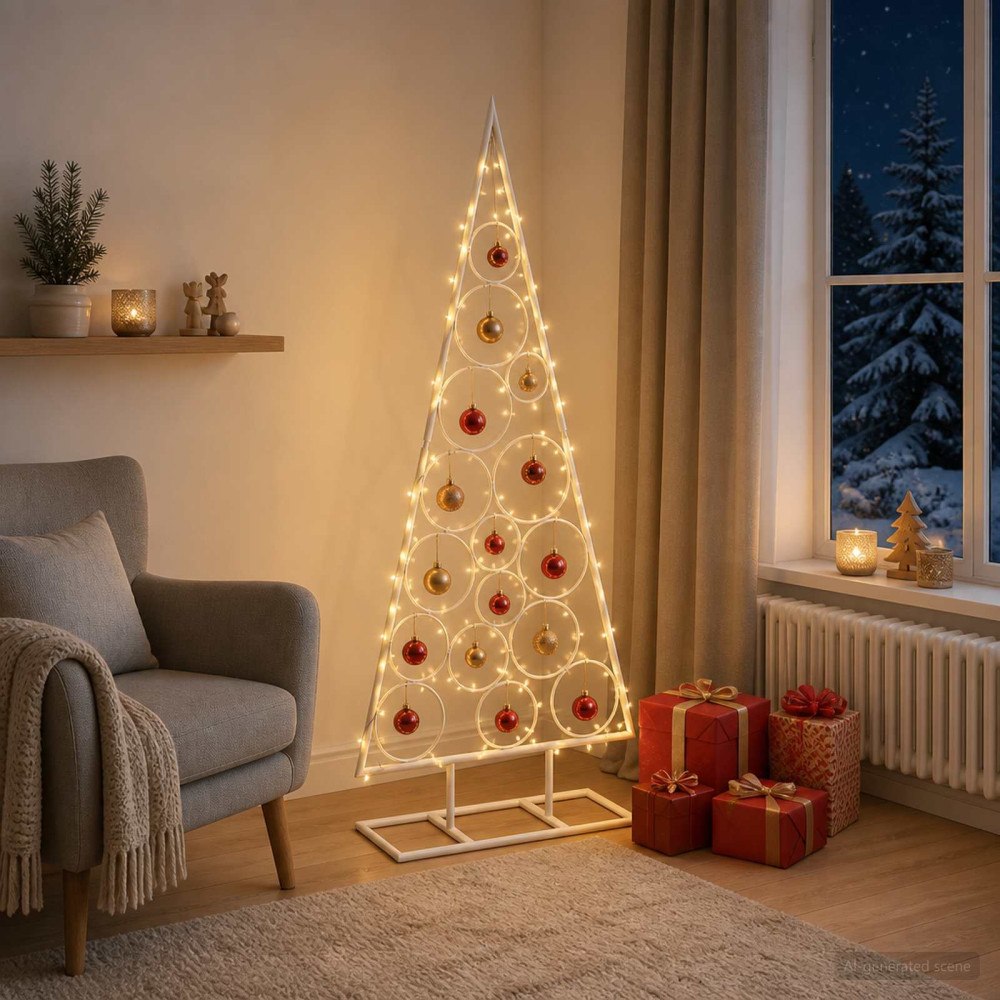 vidaXL Metall julgran KUOPIO 125 cm Stål Vit