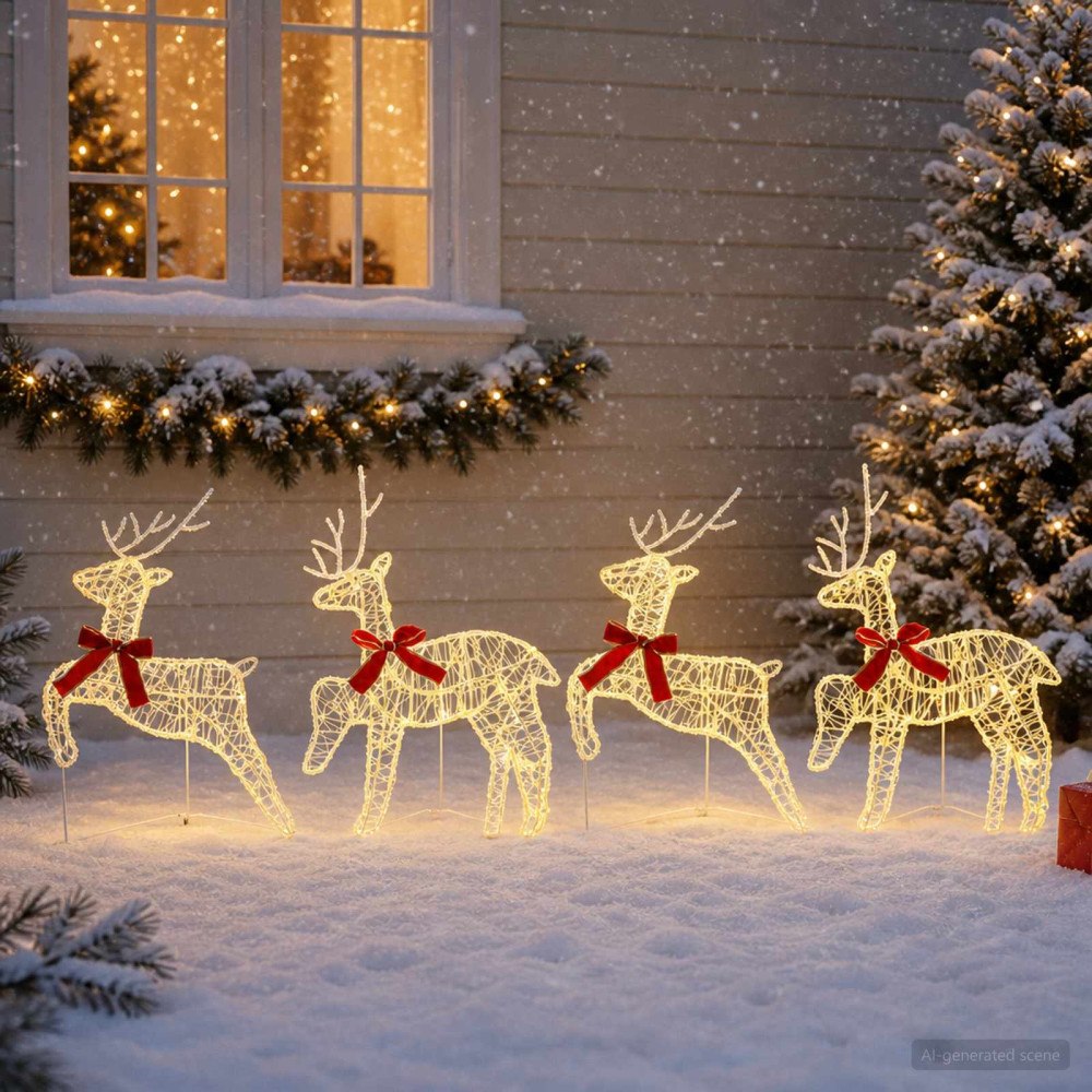 vidaXL Julren 4 st 80 LED-lampor Varmvit