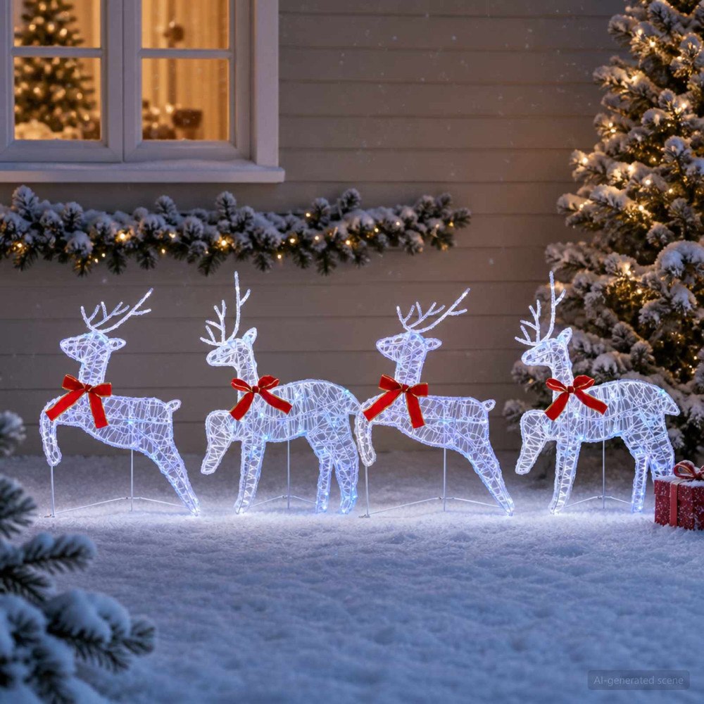 vidaXL Julren 4 st 80 LED-lampor Blå