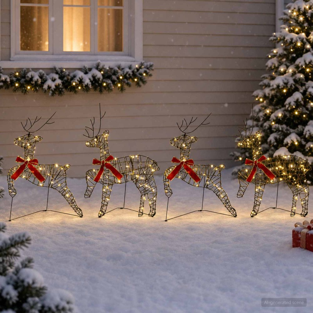 vidaXL Julren 4 st 80 LED-lampor Varmvit