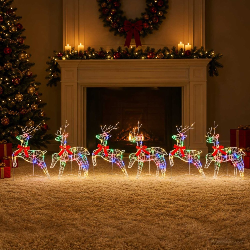 vidaXL Julren 6 st 120 LED-lampor Mångfärgad