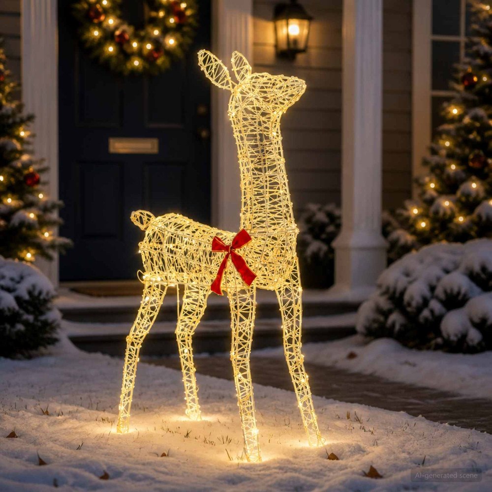vidaXL 3D Julren LOVIISA 110 LED-lampor Varmvit 70 x 26 x 100 cm