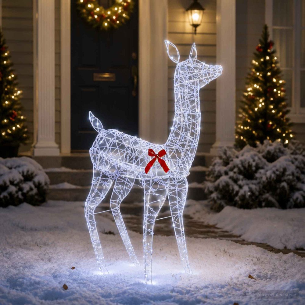 vidaXL 3D Julren LOVIISA 285 LED-lampor Kallvit 70 x 26 x 100 cm