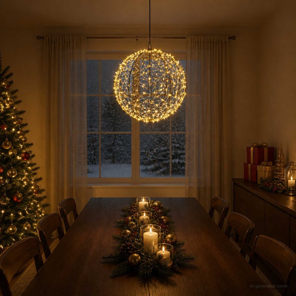 vidaXL Julfinialslampa 750 LED-lampor Varmvit Diameter 50 x 52 cm