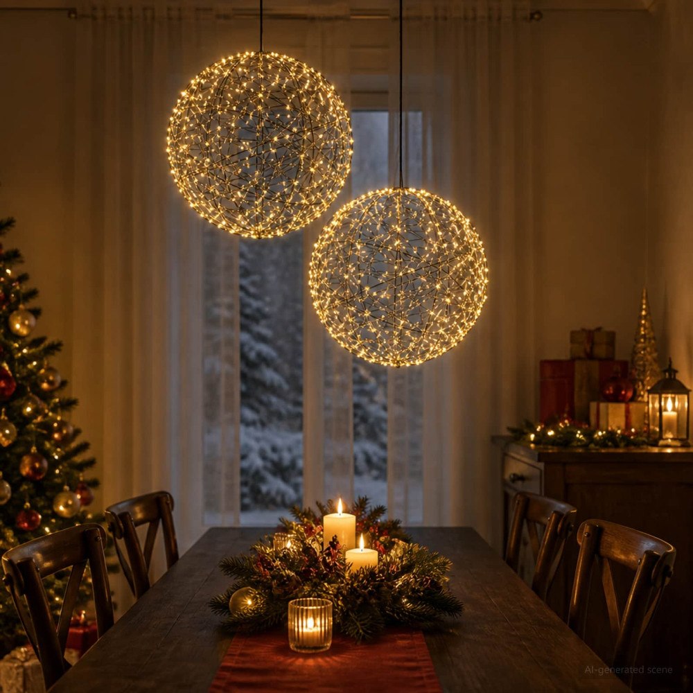 vidaXL Julfinialslampa 2 st 1000 LED-lampor Varmvit