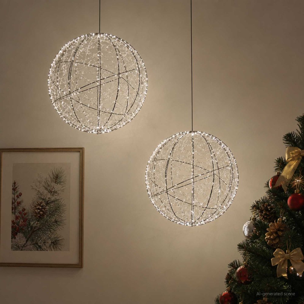 vidaXL Julfinialslampa 2 st 1000 LED-lampor Kallvit