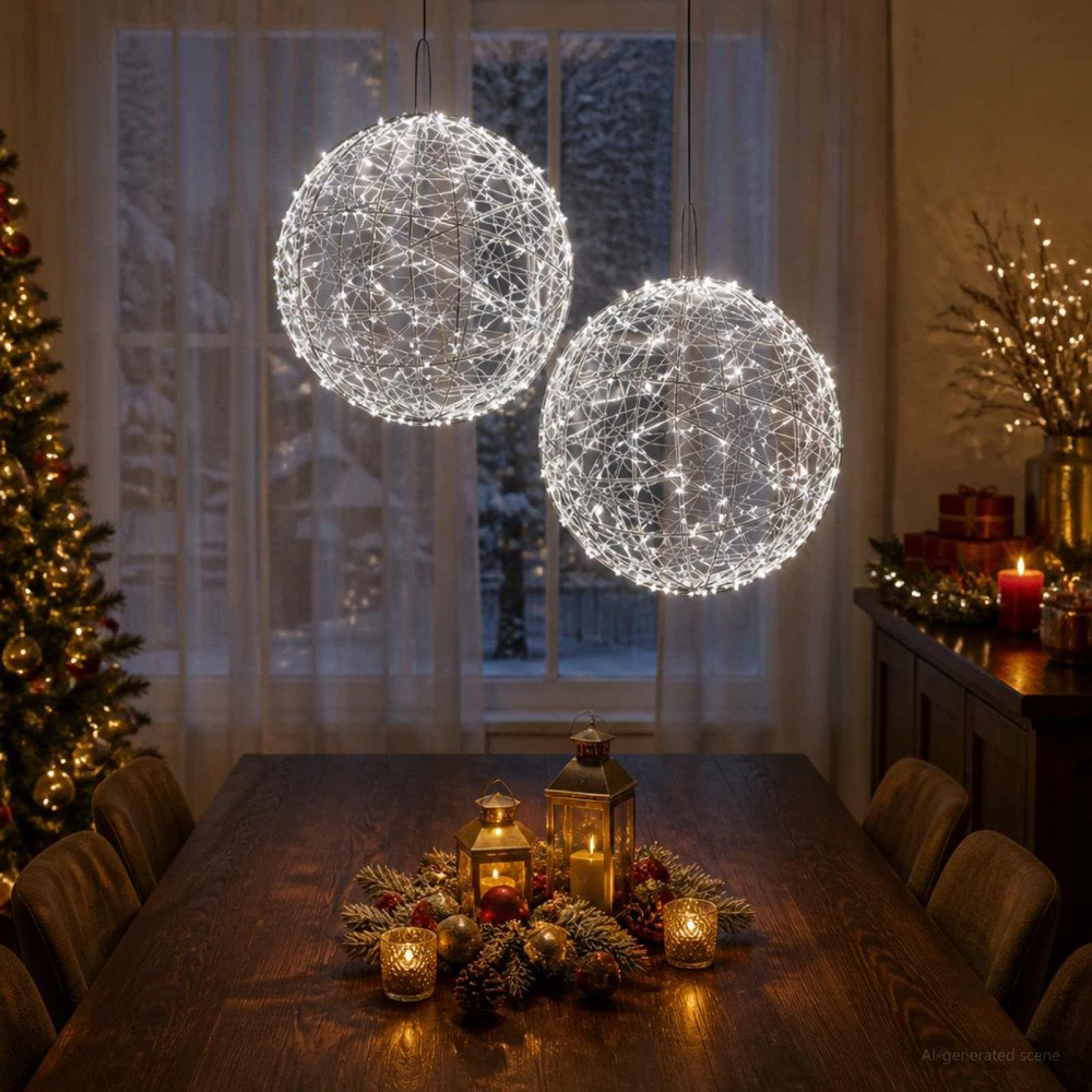 vidaXL Julfinialslampa 2 st 1900 LED-lampor Kallvit