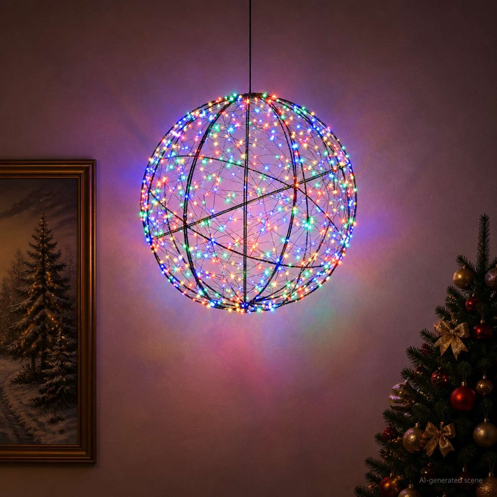 vidaXL Julfinialslampa 750 LED-lampor Mångfärgad Diameter 50 x 52 cm