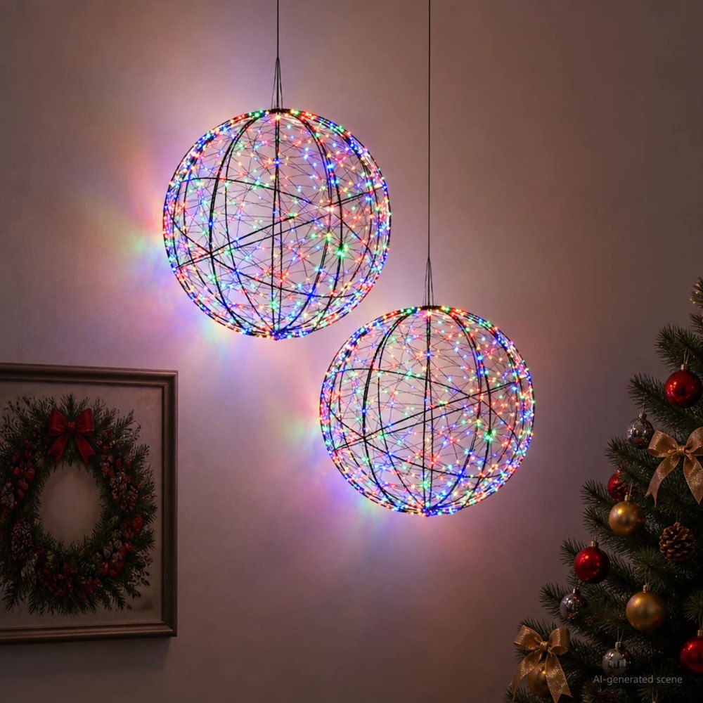 vidaXL Julfinialslampa 2 st 1900 LED-lampor Mångfärgad