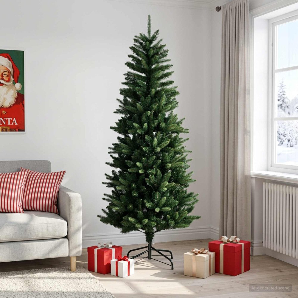 vidaXL Plast Hingad Julgran 210 cm PE och PVC Grön