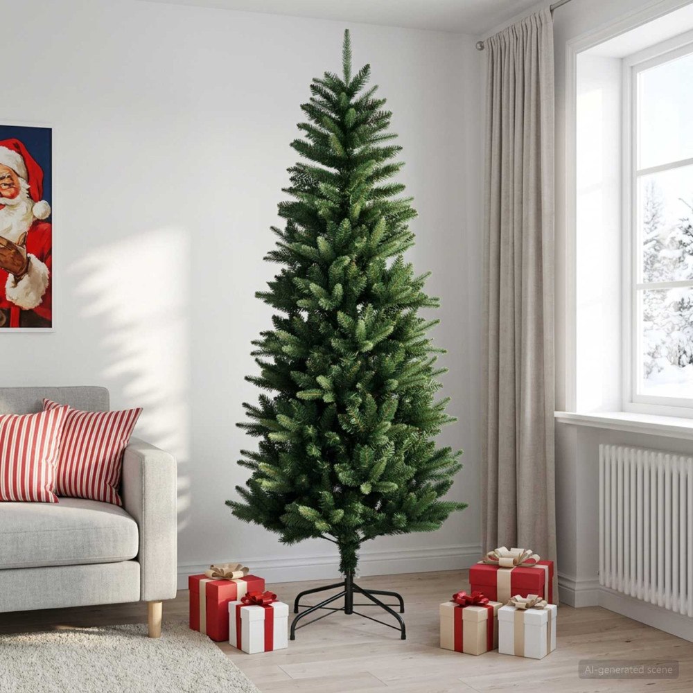 vidaXL Plast Hingad Julgran 240 cm PE och PVC Grön