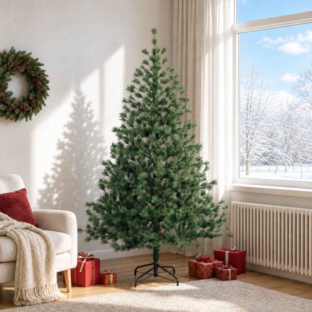 vidaXL Plast Hingad Julgran 180 cm PVC och metall Grön