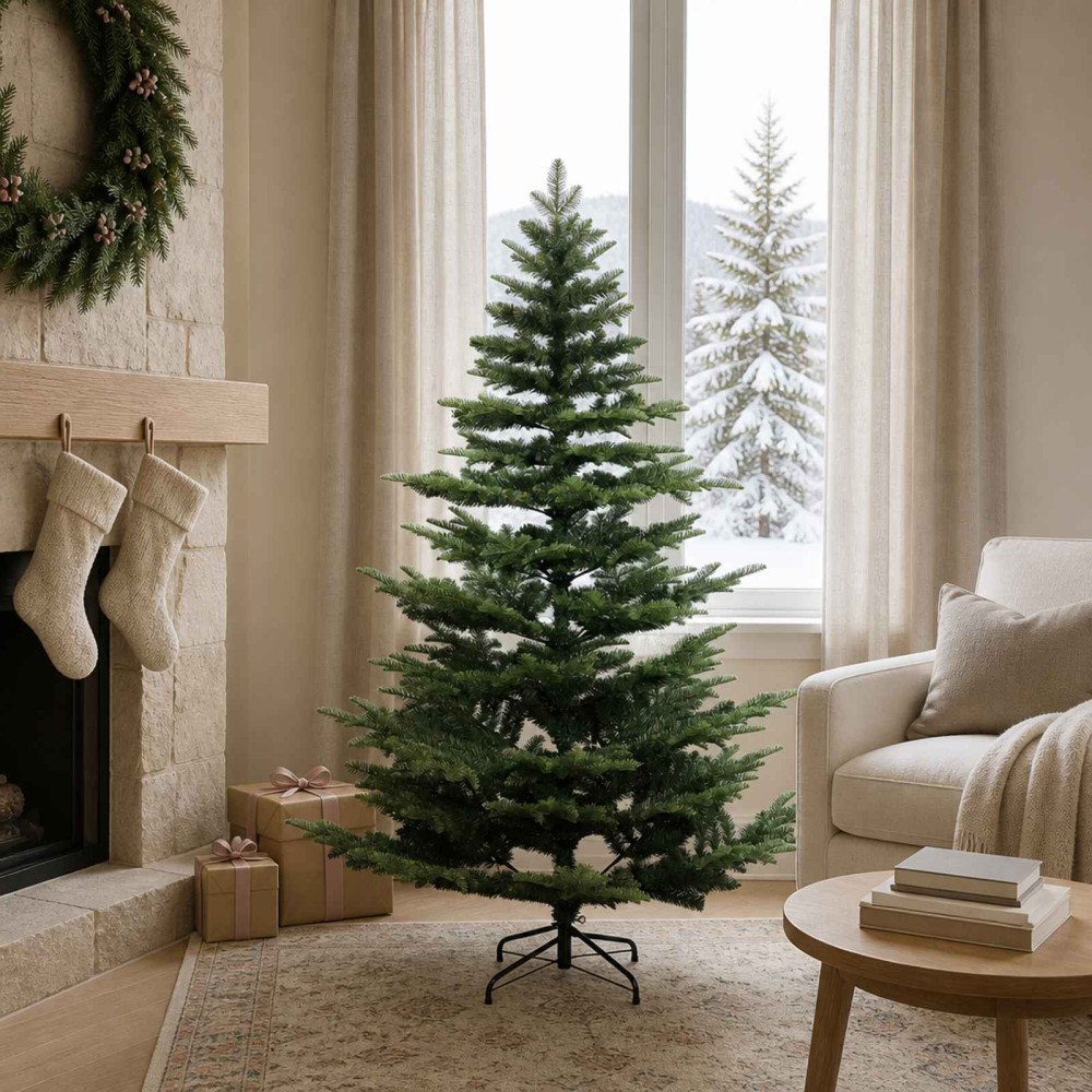vidaXL Plast Hingad Julgran 150 cm PE & PVC Grön