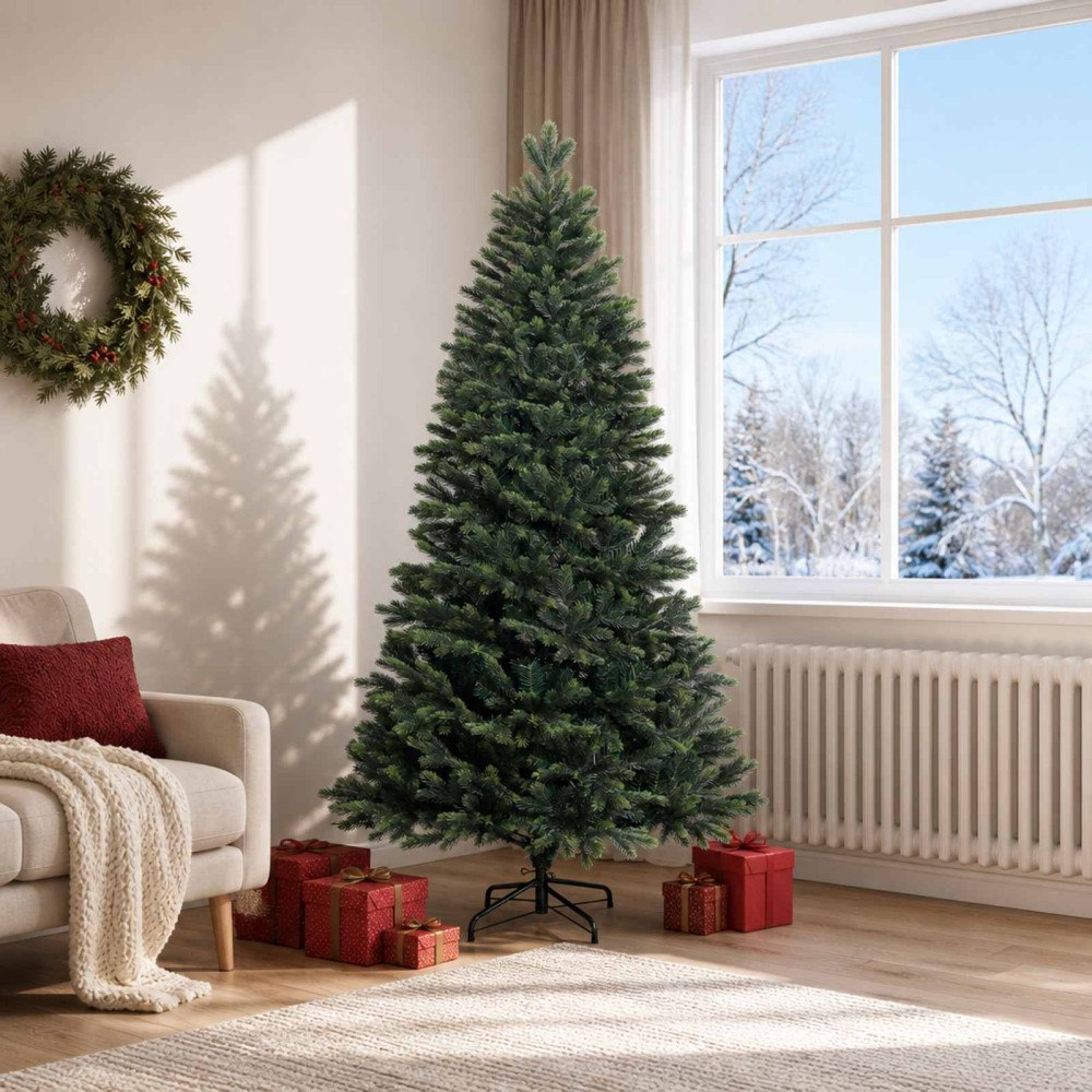 vidaXL Plast Hingad Julgran 180 cm PVC och metall Grön