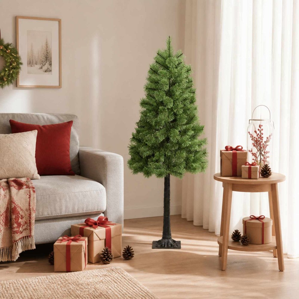 vidaXL Plast Hingad Julgran 120 cm PVC och metall Grön