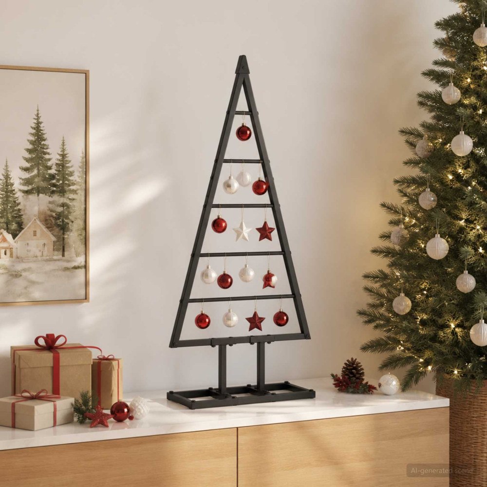 vidaXL Metall julgran KUOPIO 60 cm Metall Svart