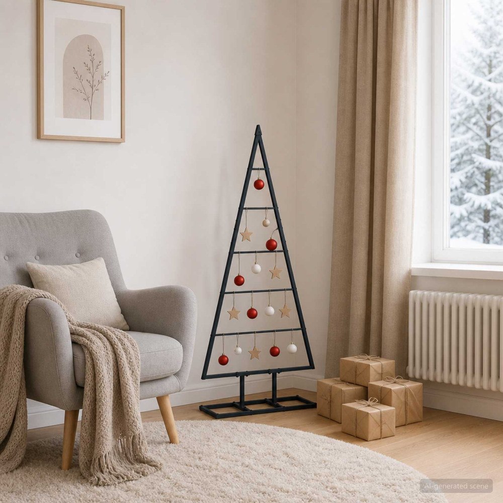 vidaXL Metall julgran KUOPIO 125 cm Metall Svart