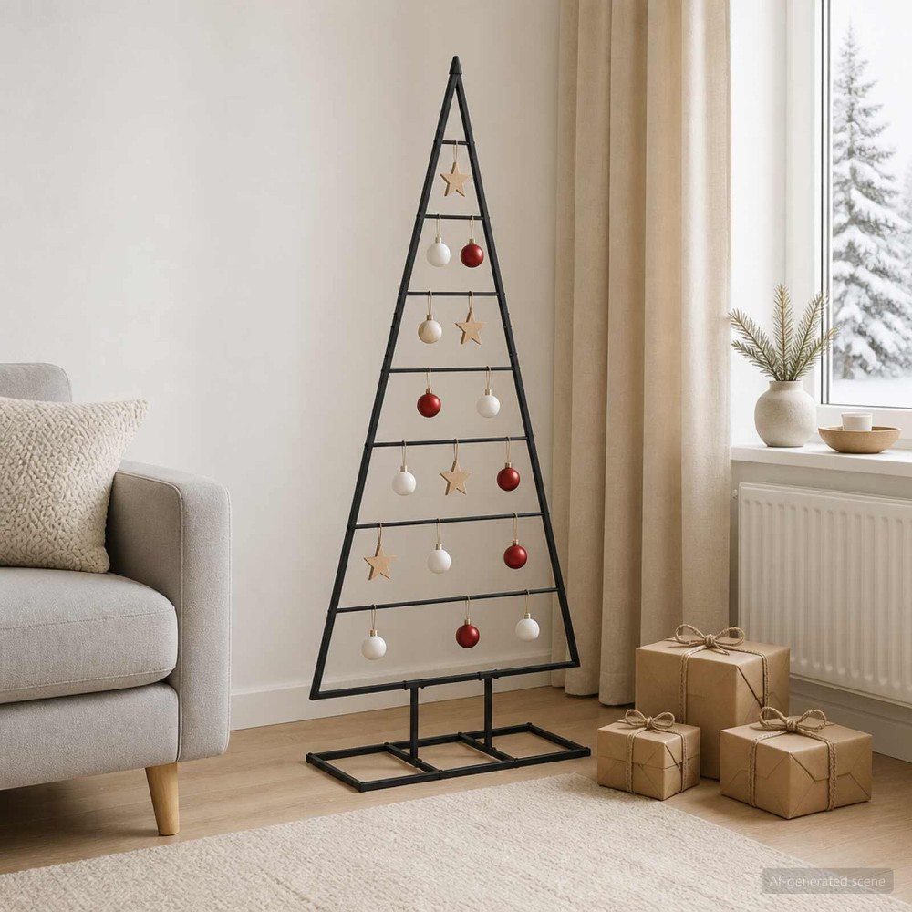vidaXL Metall julgran KUOPIO 150 cm Metall Svart