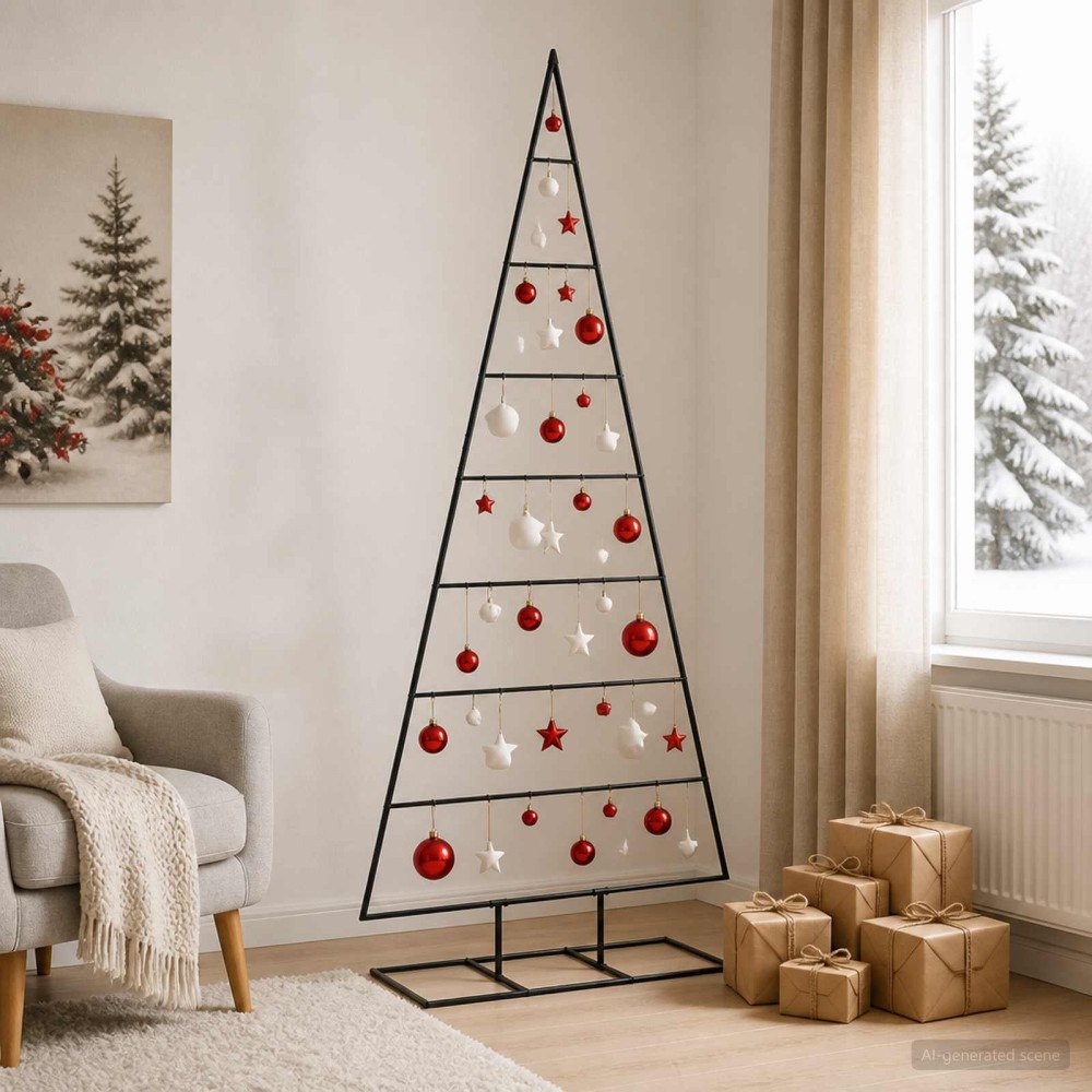 vidaXL Metall julgran KUOPIO 180 cm Metall Svart