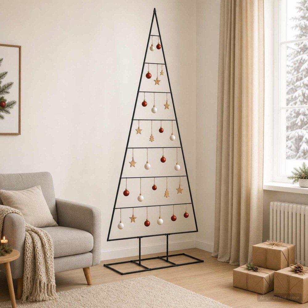 vidaXL Metall julgran KUOPIO 210 cm Metall Svart