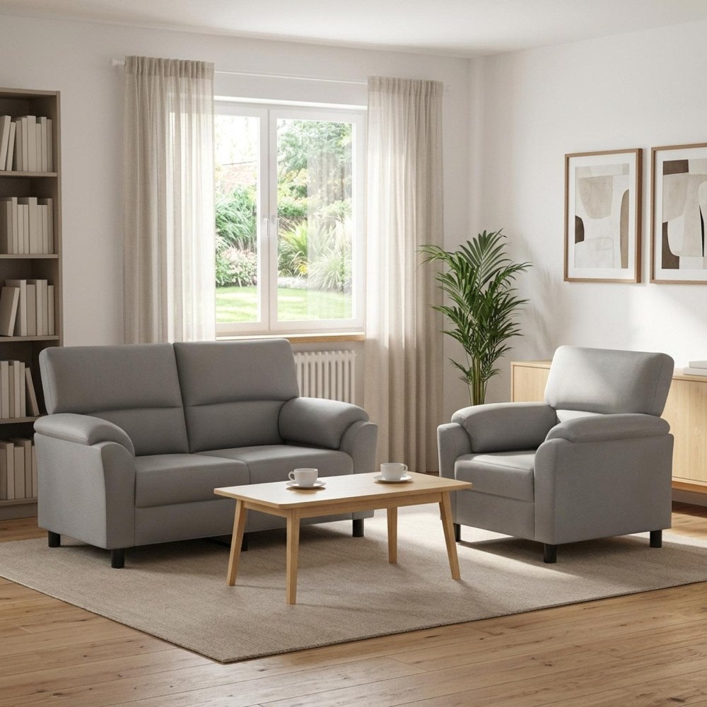 vidaXL Soffset 2 st 3-sits Ljusgrå 154 x 85 x 93 cm Sammet