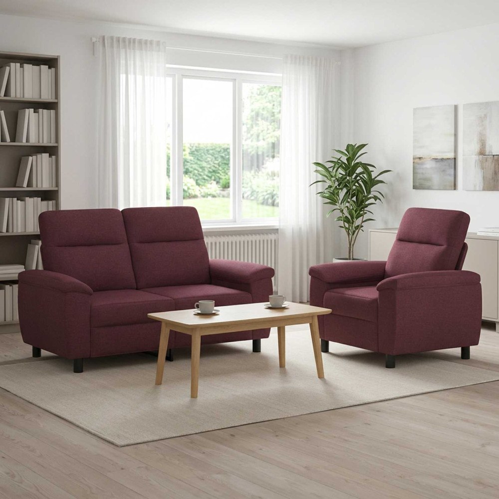 vidaXL Soffset 2 st Lila Tyg