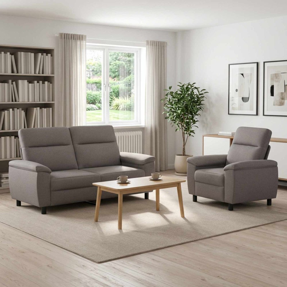 vidaXL Soffset 2 st Taupe Tyg