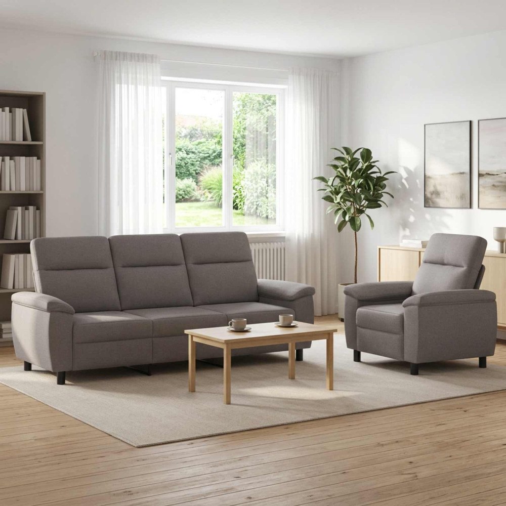 vidaXL Soffset 2 st Taupe Tyg