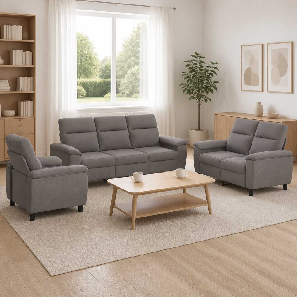 vidaXL Soffset 3 st Taupe Tyg
