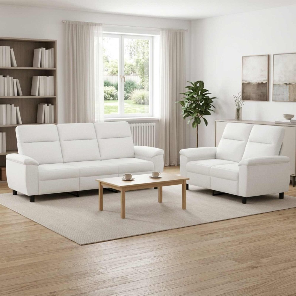 vidaXL Soffset 2 st Vit Tyg