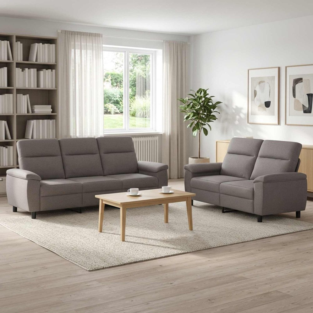 vidaXL Soffset 2 st Taupe Tyg