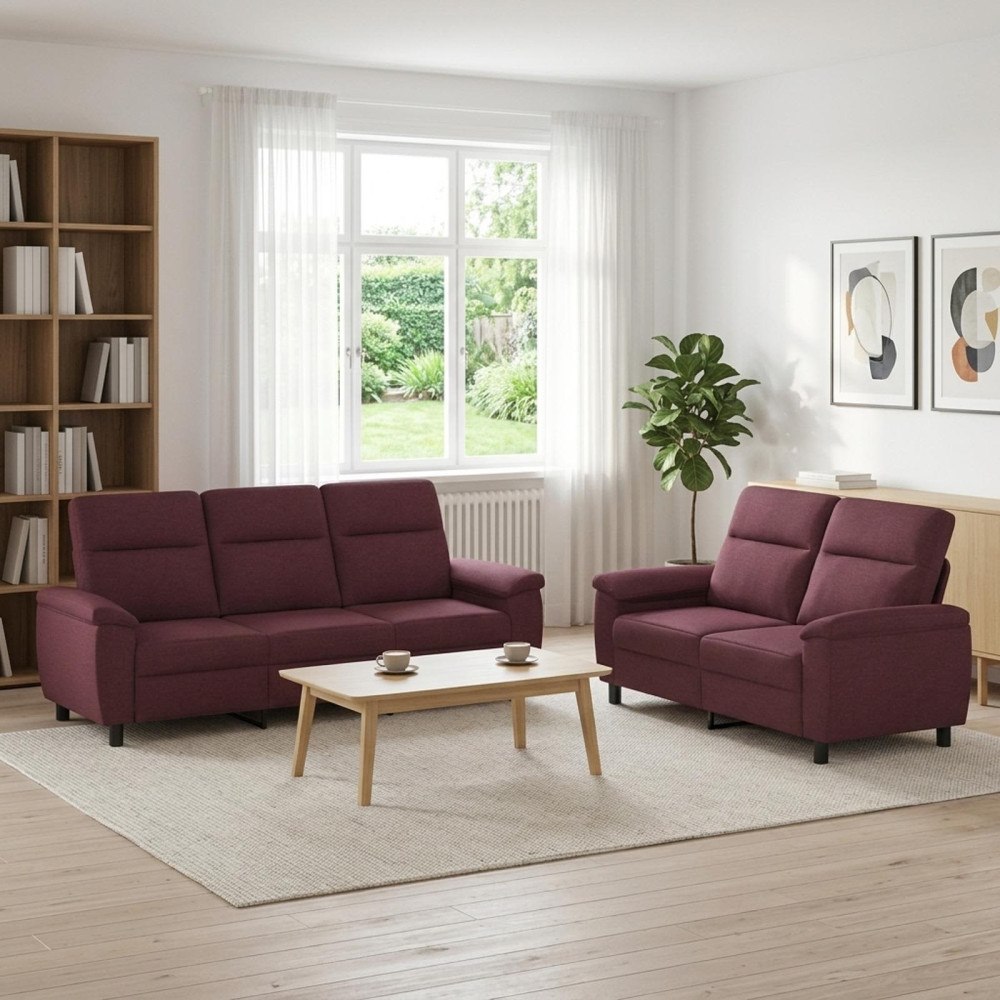 vidaXL Soffset 2 st Lila Tyg