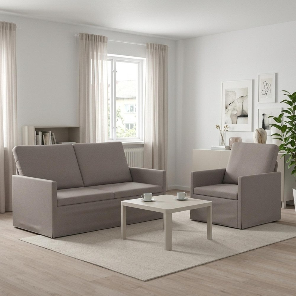 vidaXL Soffset 2 st Taupe Tyg