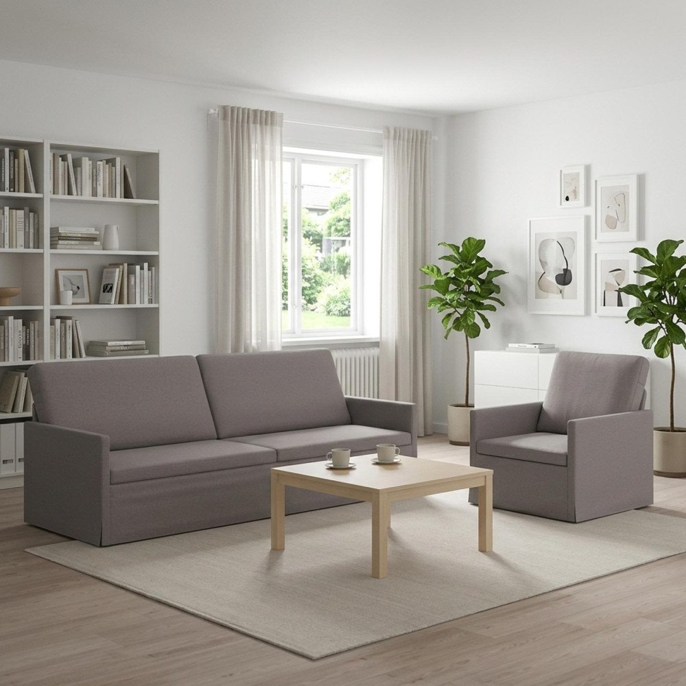 vidaXL Soffset 2 st Taupe Tyg