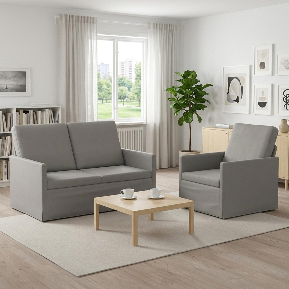 vidaXL Soffset 2 st 3-sits Ljusgrå 130 x 81 x 82 cm Sammet (V)