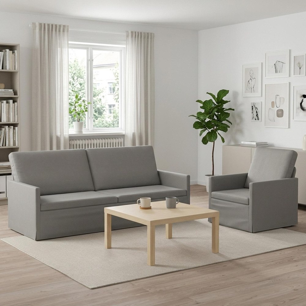 vidaXL Soffset 2 st 4-sits Ljusgrå 190 x 81 x 82 cm Sammet (V)