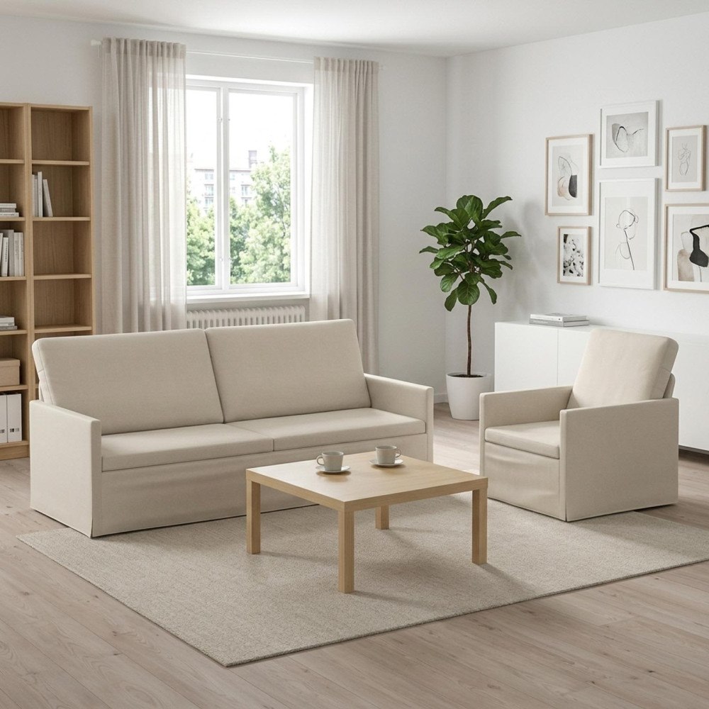 vidaXL Soffset 2 st 4-sits Gräddvit 190 x 81 x 82 cm Sammet (V)