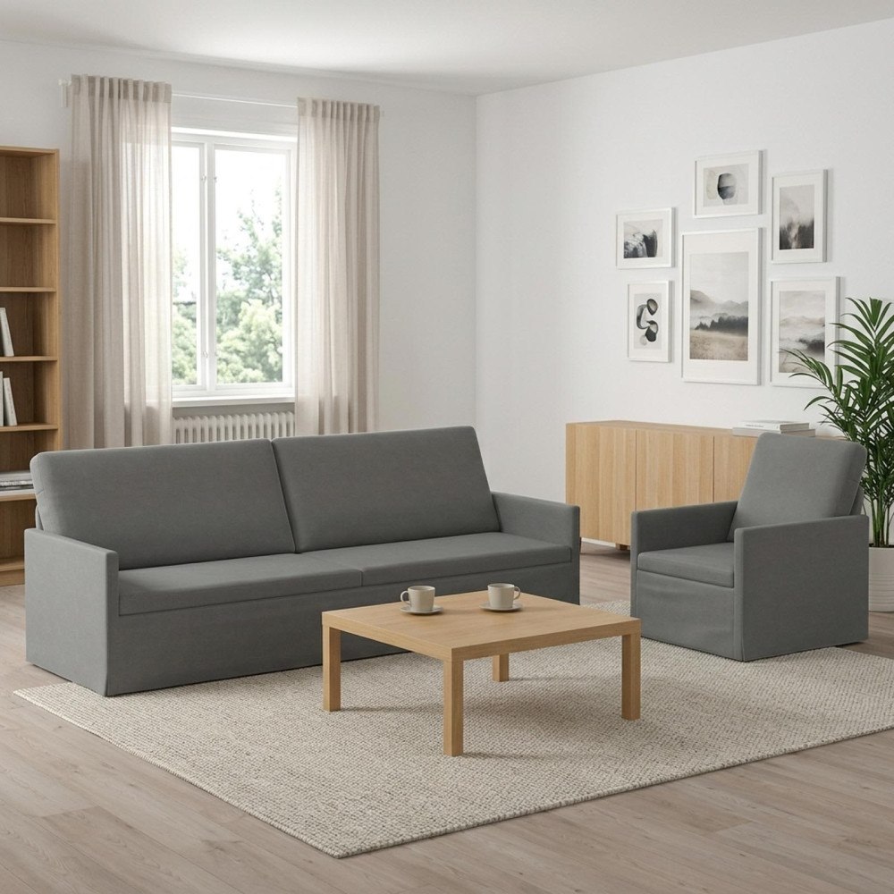 vidaXL Soffset 2 st 4-sits Mörkgrå 220 x 81 x 82 cm Sammet (V)
