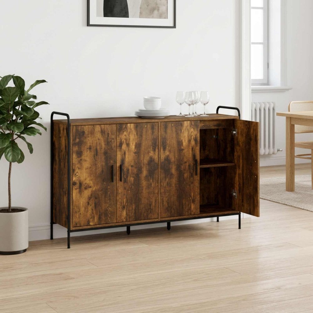 vidaXL Sideboard Rökt ek 97 x 33 x 81 cm Konstruerat trä