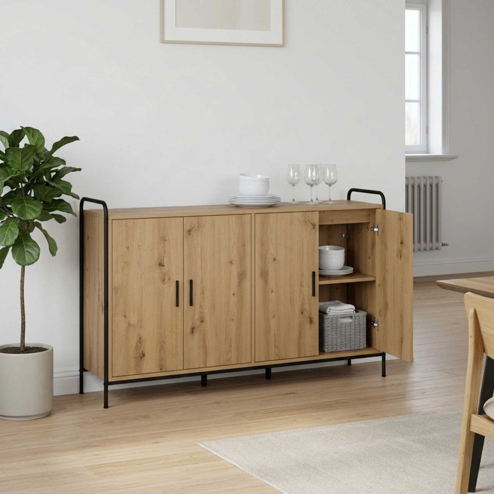 vidaXL Sideboard Artisan-ek 97 x 33 x 81 cm Konstruerat trä