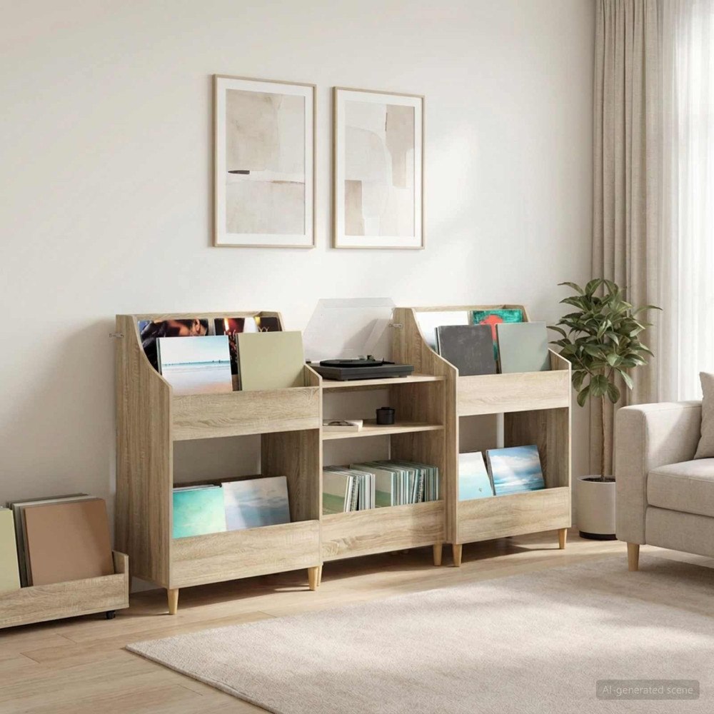 vidaXL Mediamöbelset 3 st Sonoma-ek 212 x 46 x 112 cm Konstruerat trä