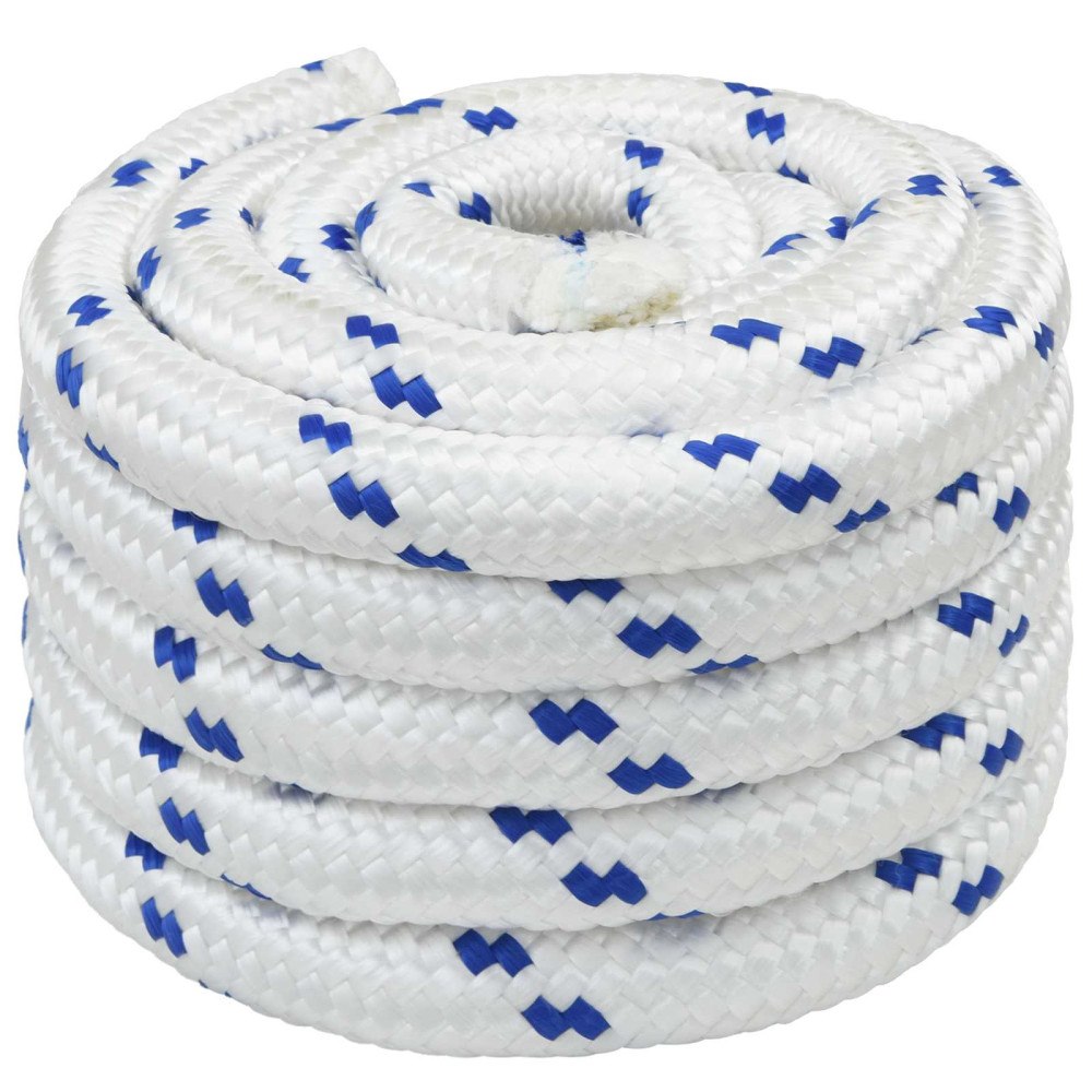 vidaXL Mångsidigt bruksrep 40 mm 25 m Vit och blå PP