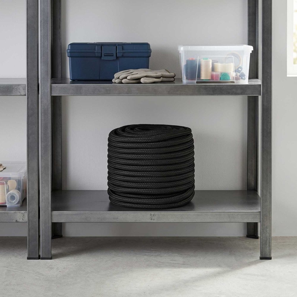 vidaXL Mångsidigt bruksrep 18 mm 50 m Svart PP 1995 kg Maxbelastning