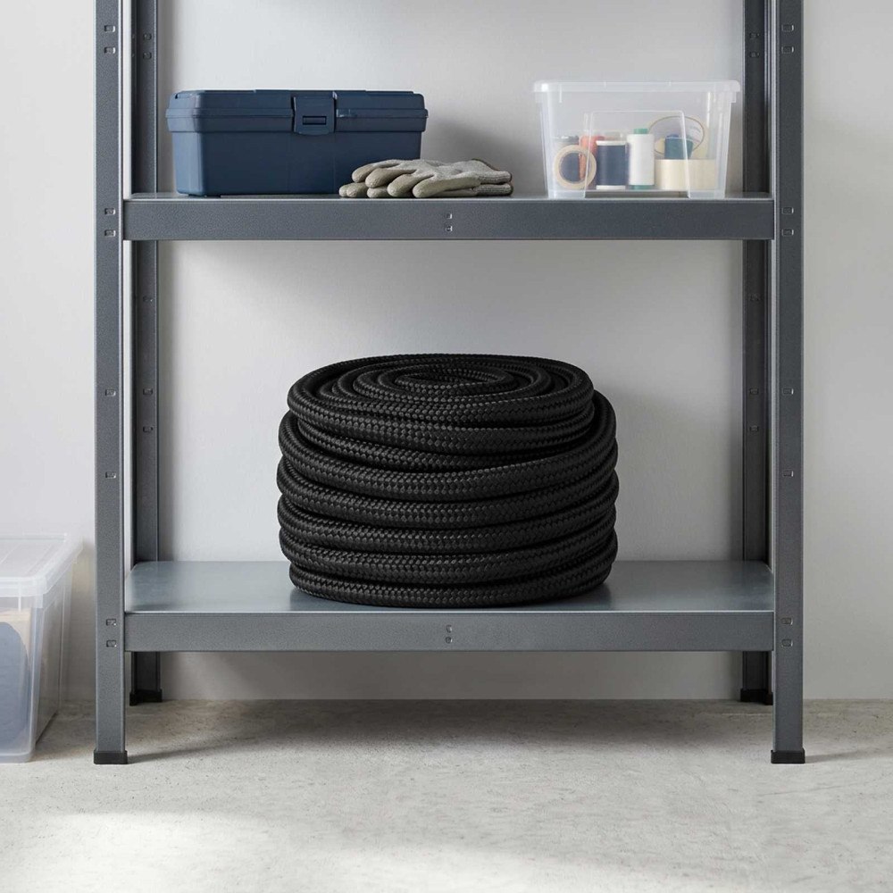 vidaXL Mångsidigt bruksrep 20 mm 50 m Svart PP 2400 kg Maxbelastning