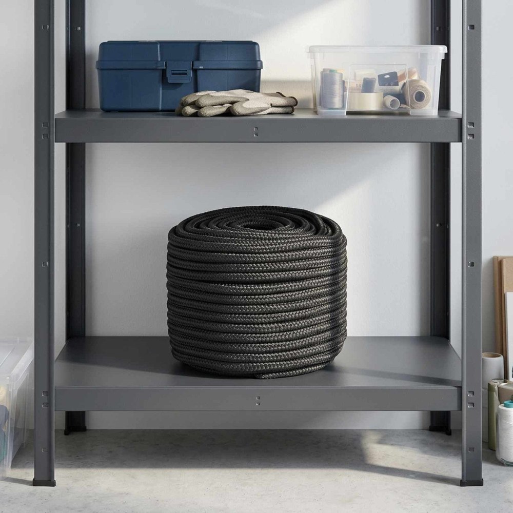 vidaXL Mångsidigt bruksrep 16 mm 50 m Svart Polyester
