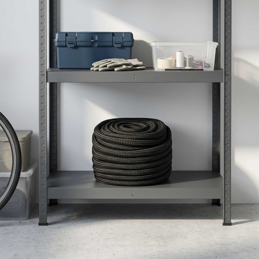 vidaXL Mångsidigt bruksrep 25 mm 50 m Svart Polyester