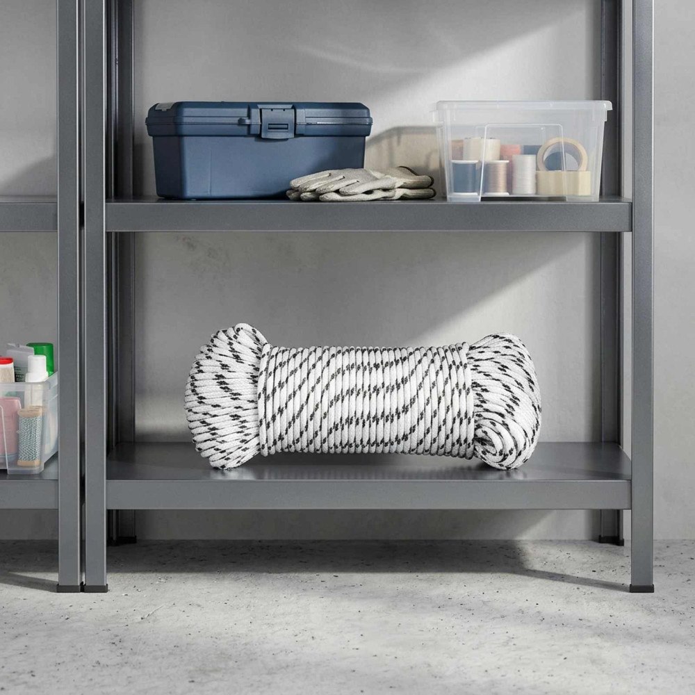 vidaXL Mångsidigt bruksrep 4 mm 25 m Vit Polyester