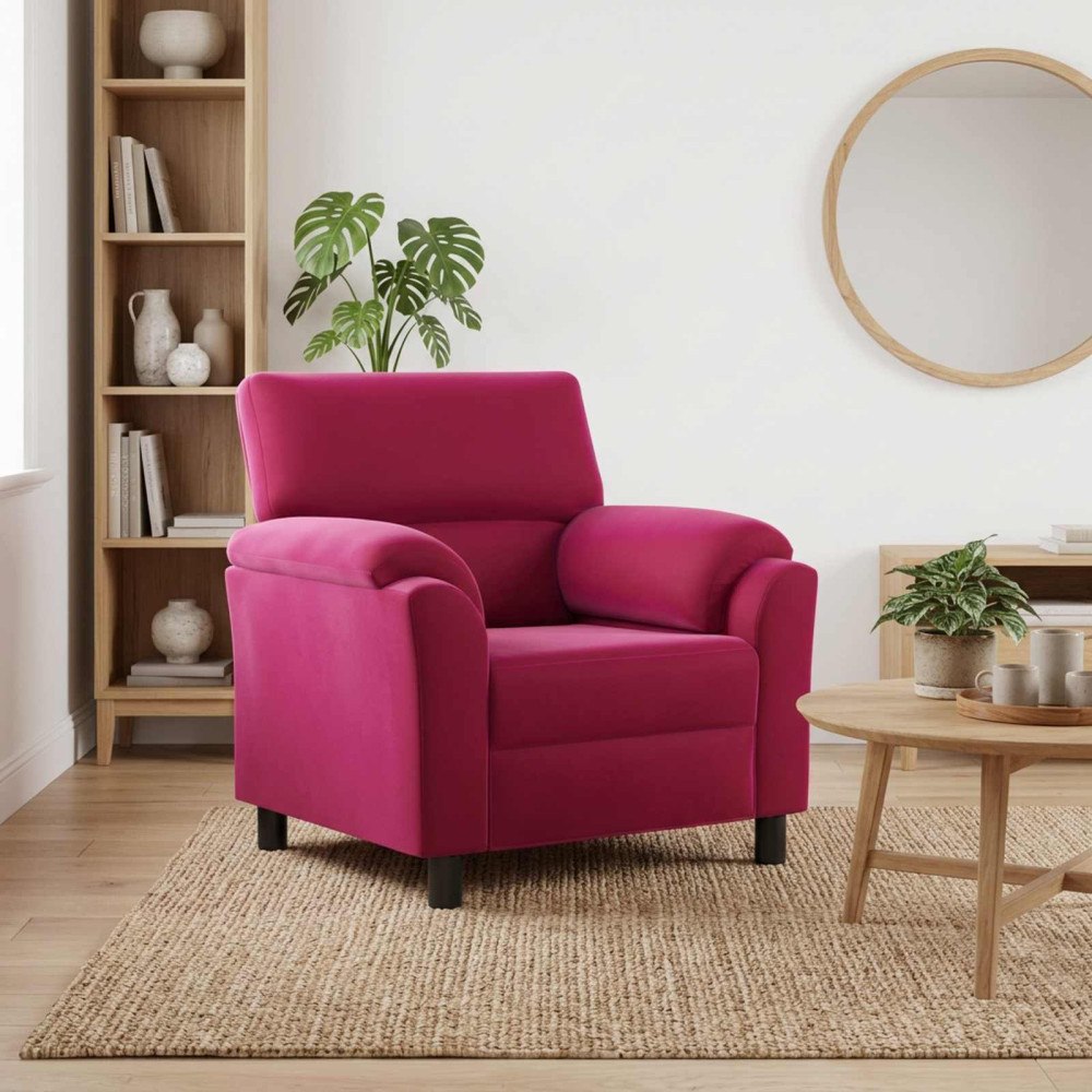 vidaXL Soffa Vinröd 94 x 85 x 93 cm Sammet