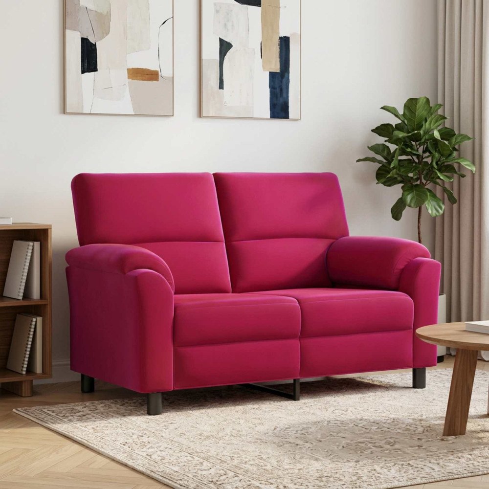 vidaXL Soffa Vinröd 154 x 85 x 93 cm Sammet